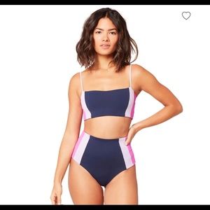 L-Space Color Block Portia Girl bikini size L